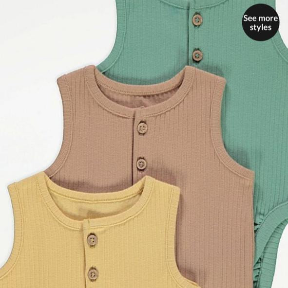 George Pack Of 3 Sleeveless Bodysuits