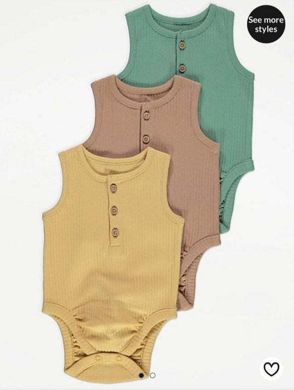 George Pack Of 3 Sleeveless Bodysuits