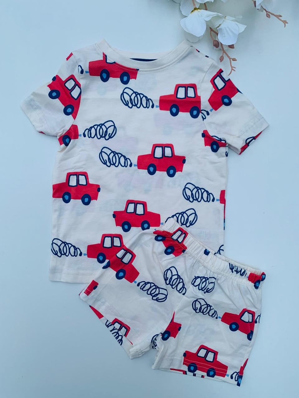 George Cars Print Shirt & Shorts Set