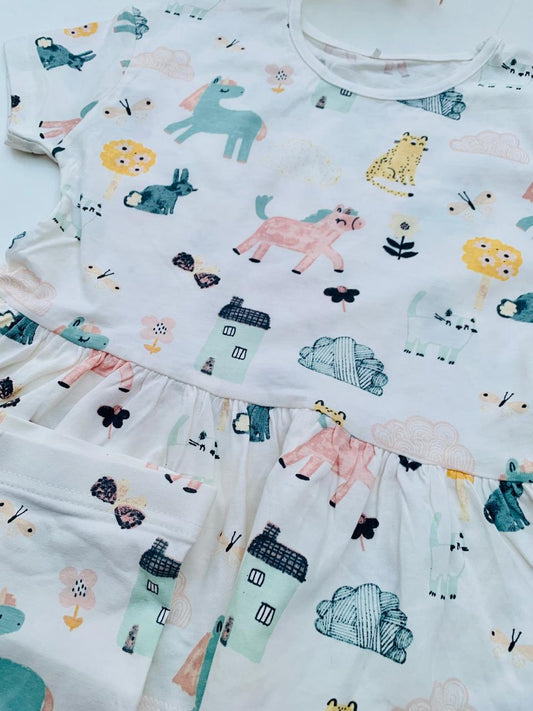 George Printed Unicorn Shirt & Shorts Set