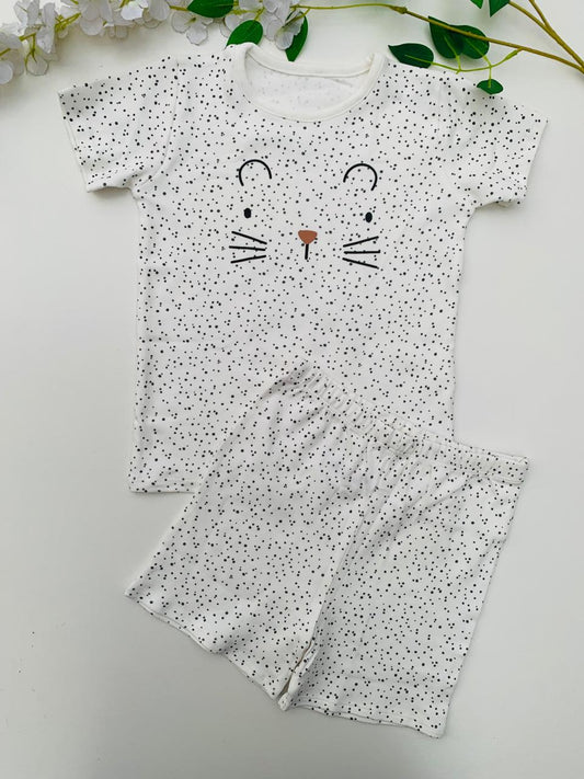 George Printed Cat Shirt & Shorts Set