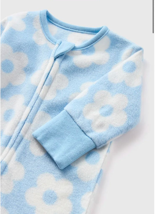 Matalan Fleeced Flower Sleepsuit