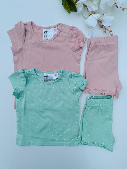 H&M Pack Of 2 Shirt & Short Sets