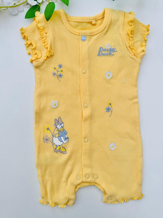 TU Clothing Embroidered Ribbed Daisy Duck Romper