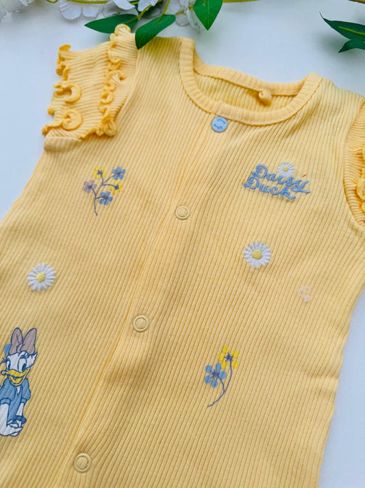 TU Clothing Embroidered Ribbed Daisy Duck Romper