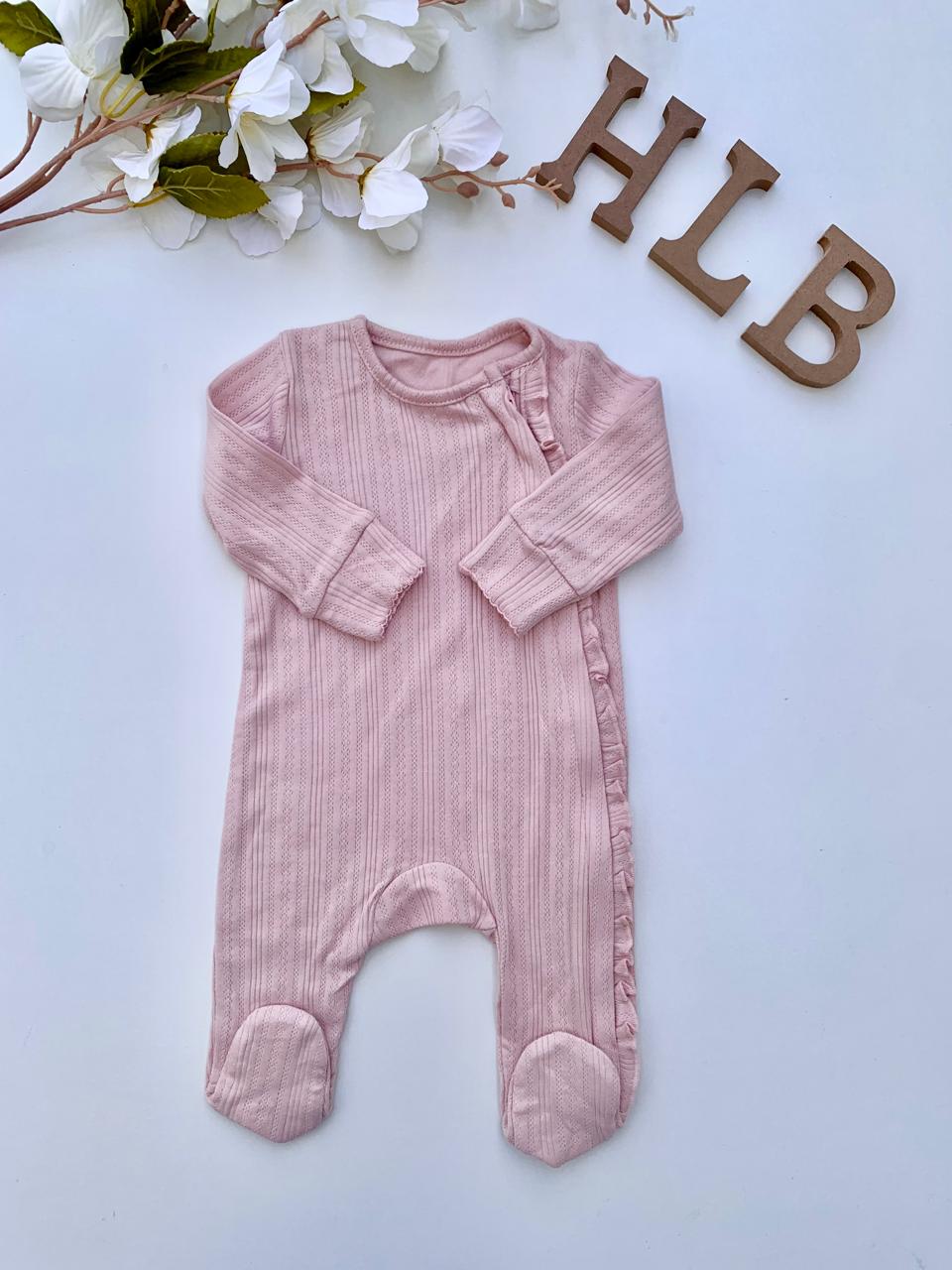 George Textured double Zipped Frill Sleepsuit
