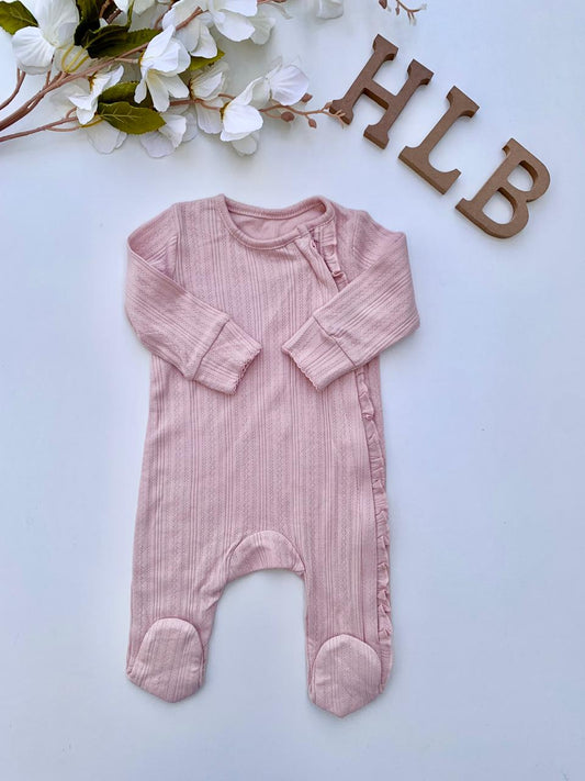 George Textured double Zipped Frill Sleepsuit