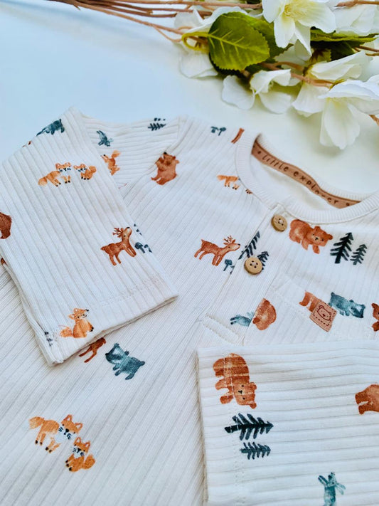 George Ribbed Bodysuit with trousers Set