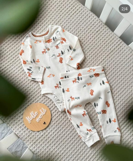 George Ribbed Bodysuit with trousers Set