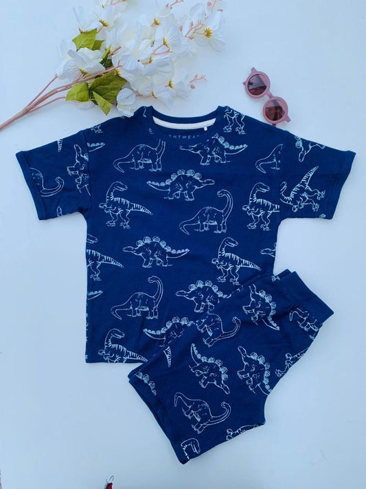 Next Ribbed Dino Shirt & Short