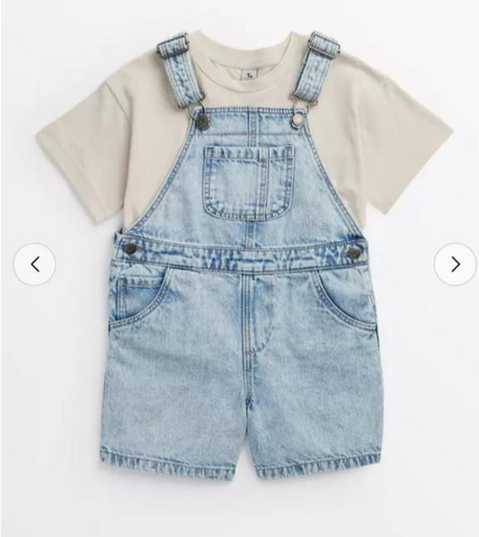 Tu Clothing Denim Dungarees with shirt