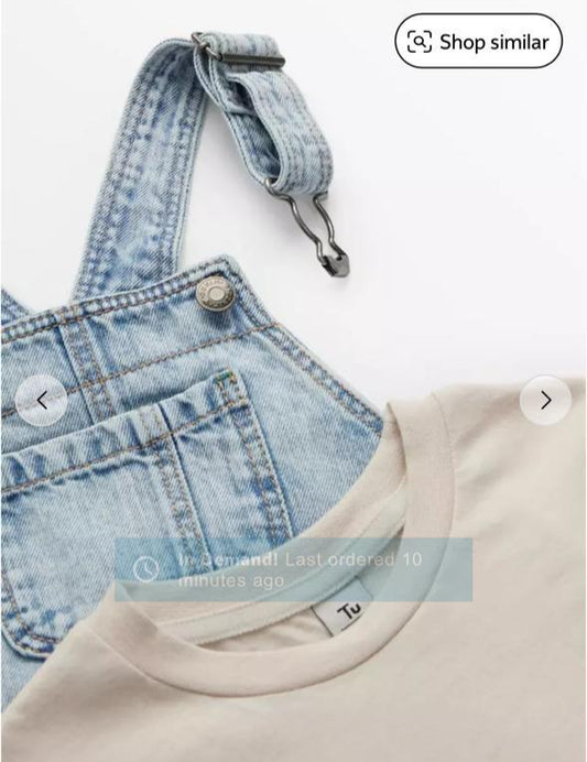 Tu Clothing Denim Dungarees with shirt