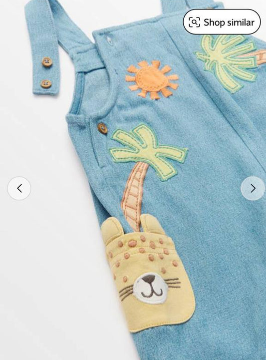 Tu Clothing Denim Dungarees with Bodysuit