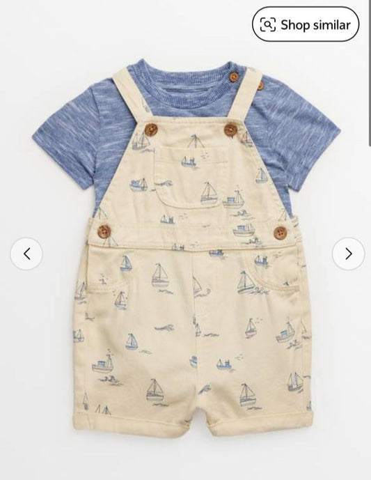 Tu Clothing Denim Dungarees with Bodysuit