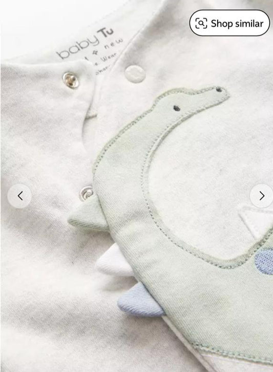 TU Clothing Embroided Dino Sleep suit with Cap