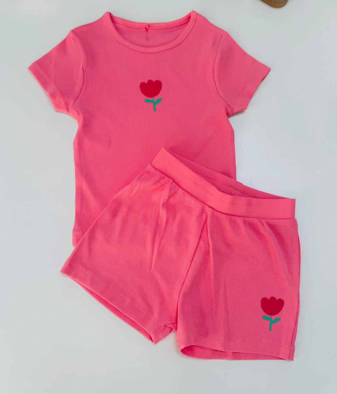 George Light Pink Shirt & Shorts
