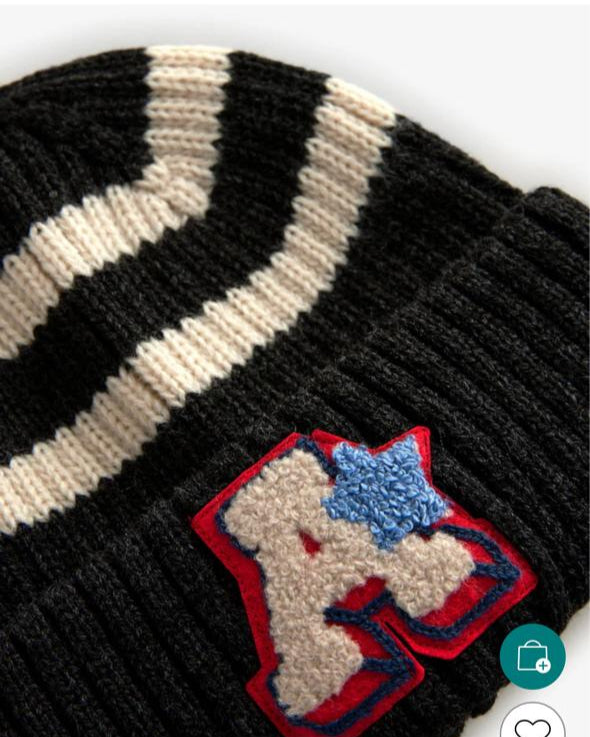 Next Knitted Embroidered "A Star" Cap