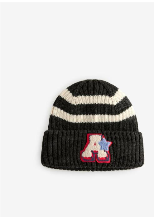 Next Knitted Embroidered "A Star" Cap
