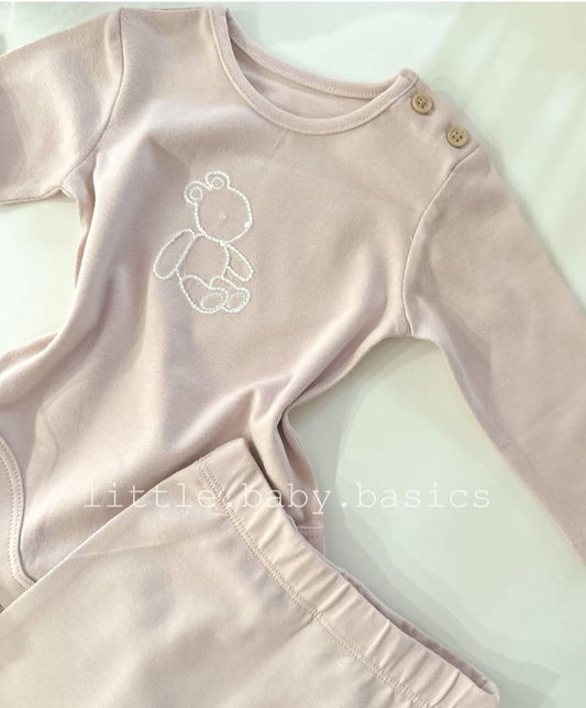 George Embroided Bunny Bodysuit with Trouser Set