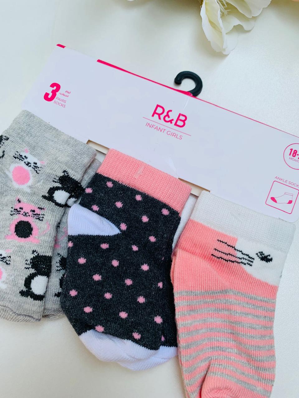 R&B Pack of 3 Socks