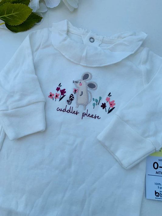 Matalan Embroided Mouse Sleepsuit