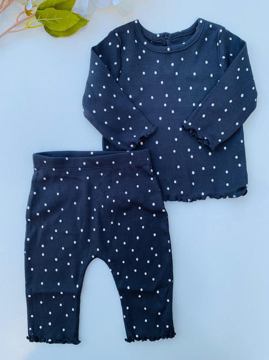 George Ribbed Polka Shirt & Trouser Set