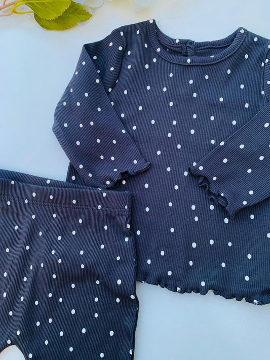 George Ribbed Polka Shirt & Trouser Set