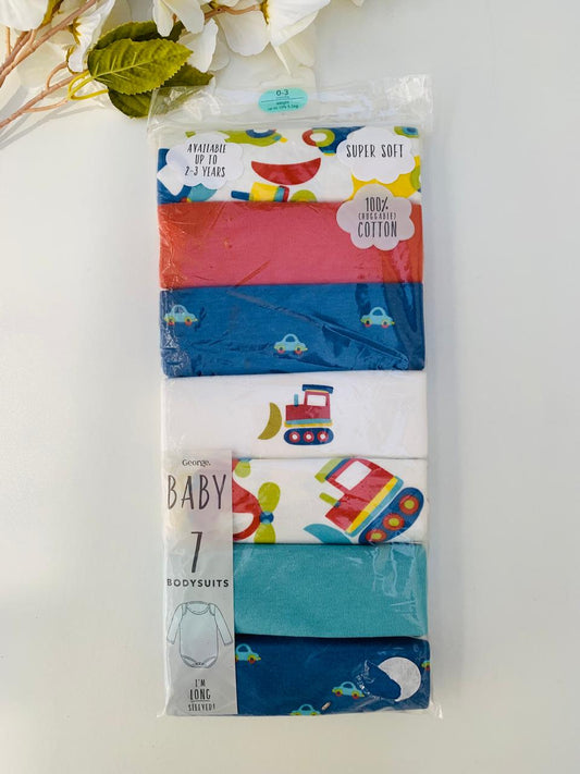 George Transport Pack Of 7 Full sleeved Bodysuits