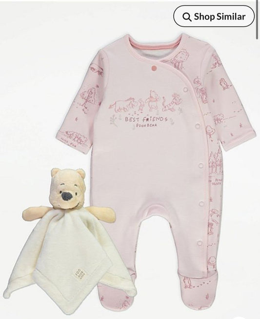 George "Best Friend Pooh Bear" Sleepsuit with Comforter toy