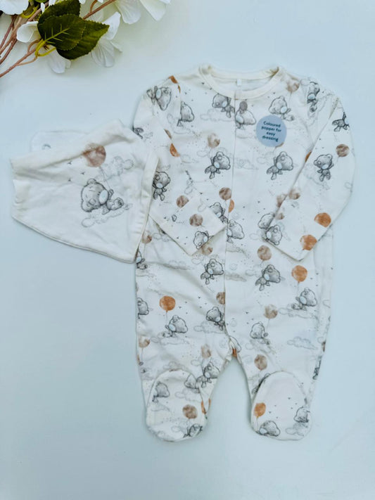 Tu Clothing Small Teddy Bear Sleepsuit With Bib