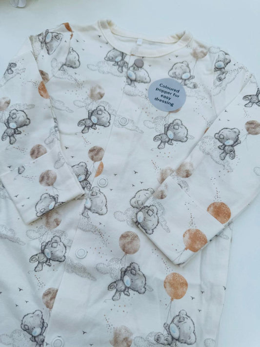 Tu Clothing Small Teddy Bear Sleepsuit With Bib