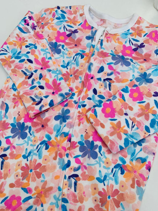 George Floral Zipped Sleepsuit