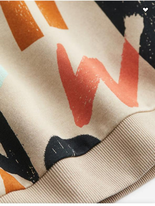 H&M Alphabetic Beige Sweatshirt