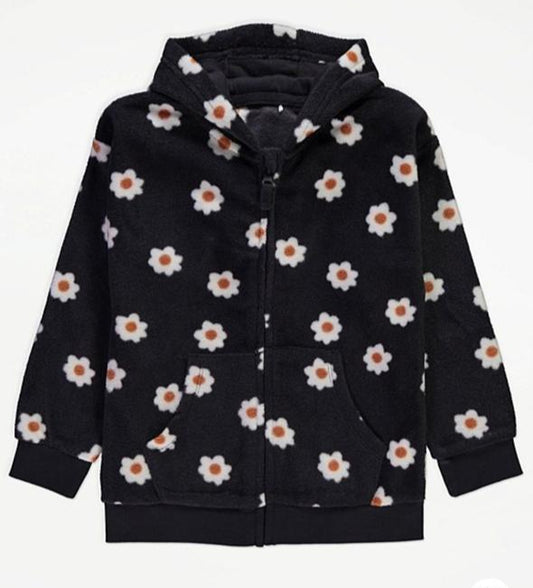 George Fleece Floral Print Zipped Jacket