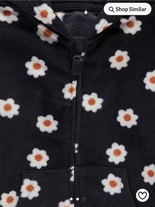 George Fleece Floral Print Zipped Jacket