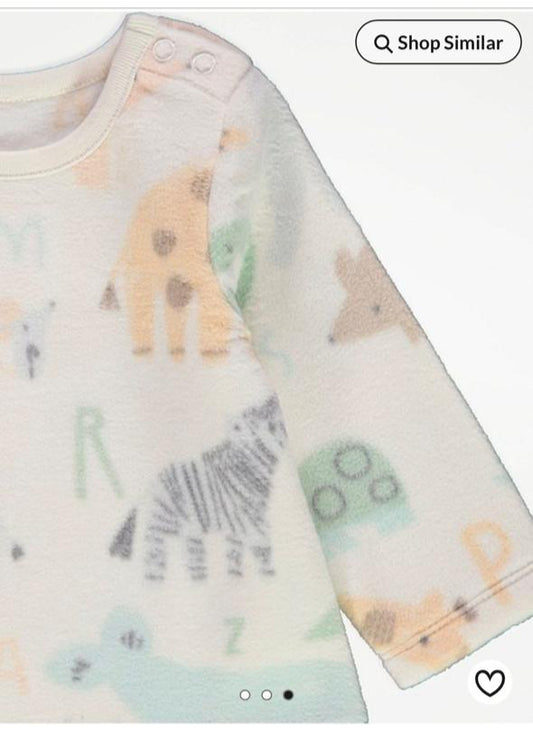 George Safari Animals Fleece Shirt & Trouser Set
