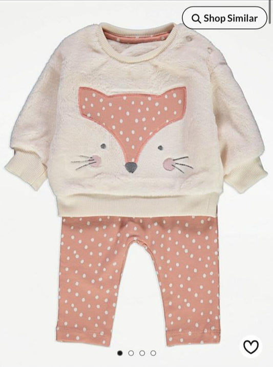 George Embroided Fox Fleeced Shirt & Trouser Set