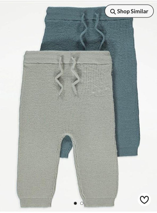 George Pack of 2 Ribbed knitted Trousers