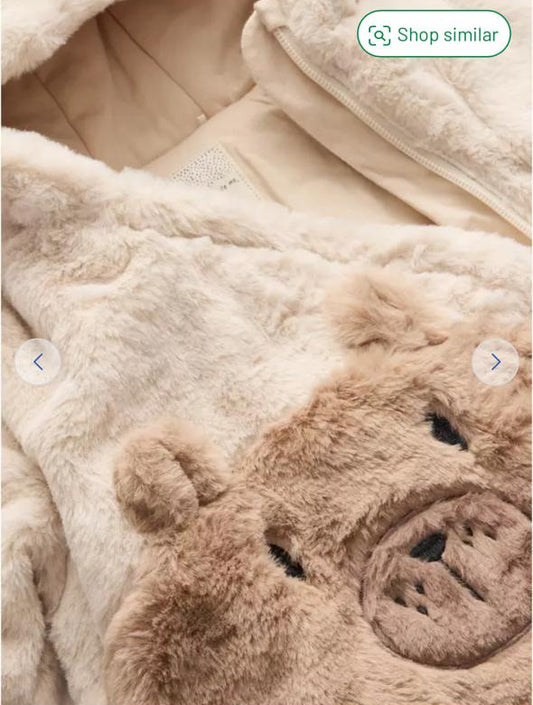 TU Clothing Bear Furry Pram Suit