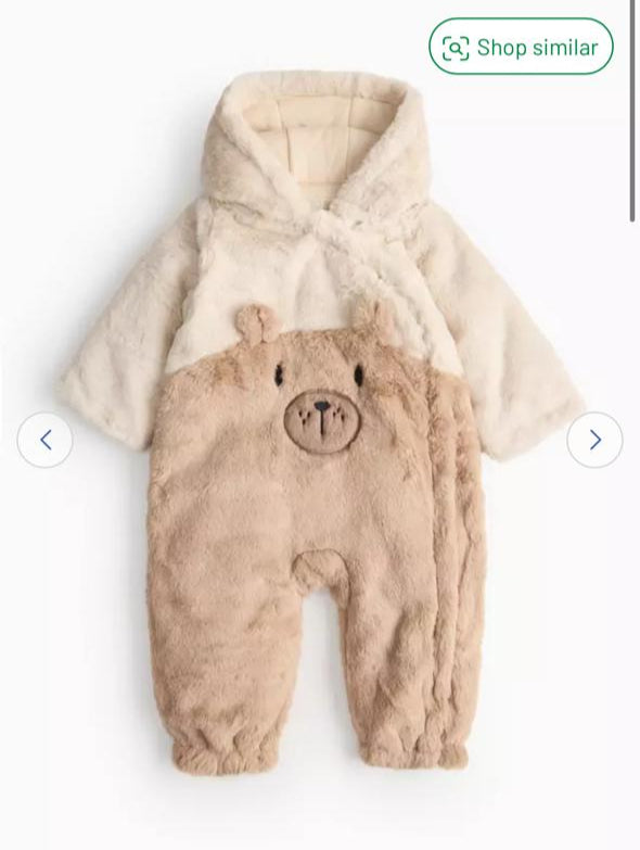 TU Clothing Bear Furry Pram Suit