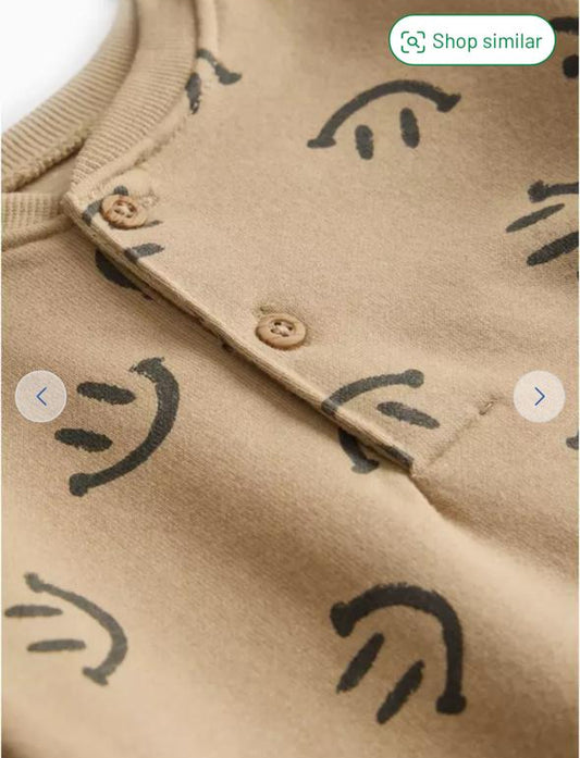 TU Clothing Printed Smiley Sweatshirt & Trouser Set