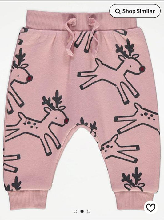 George Printed Reindeer Sweatshirt & Trouser Set