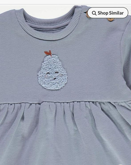 George Blue Smiley Pear Sweat Frock with Leggings