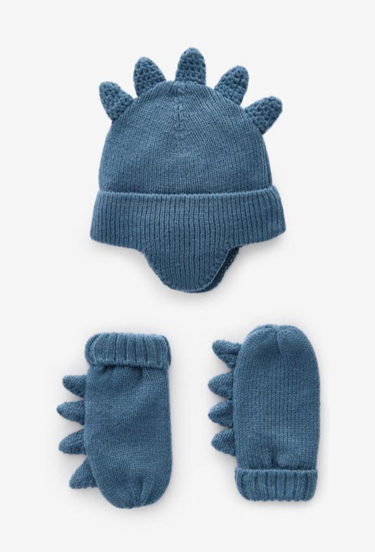 Next Dino Spikes Cap & Mittens Set