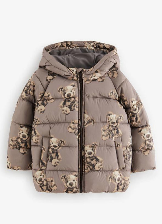 Next Bear face Padded Zipped Coat