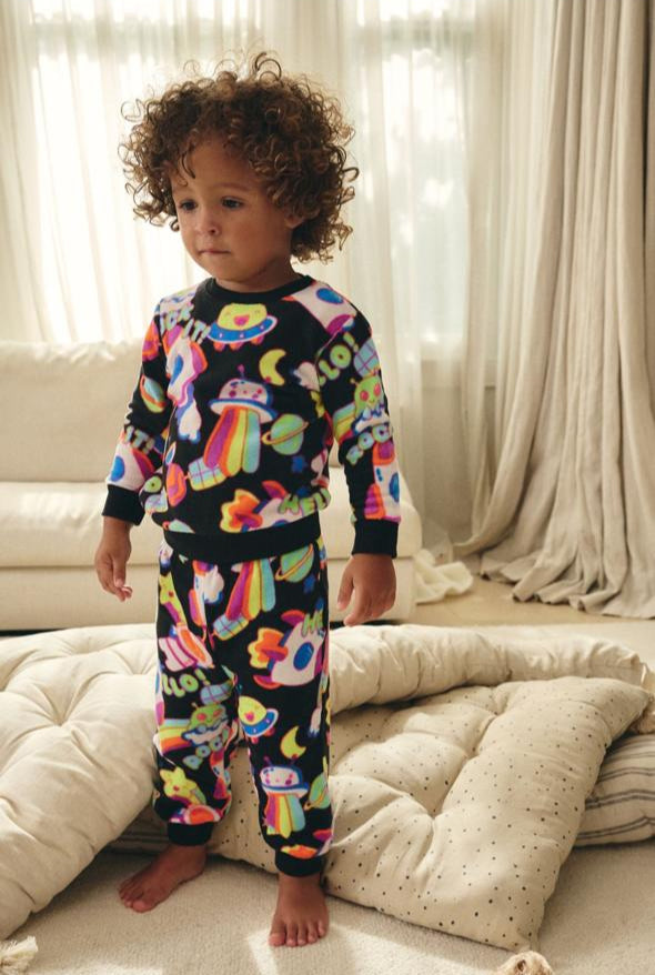 Next Space Fleeced Shirt & Trouser Set