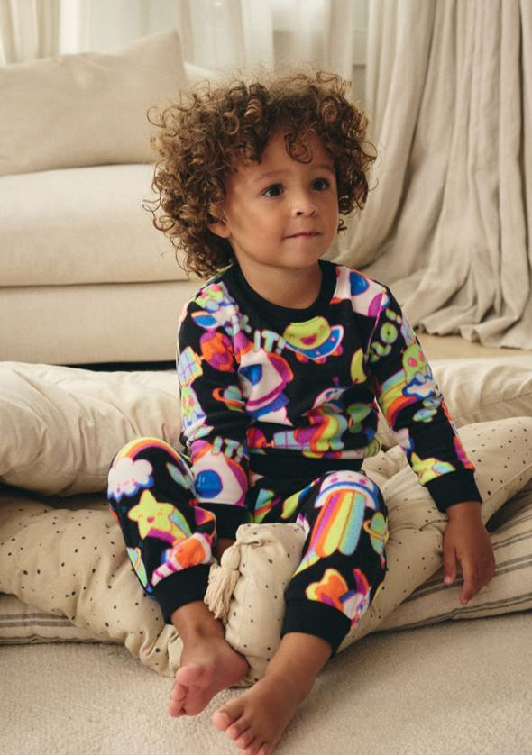 Next Space Fleeced Shirt & Trouser Set
