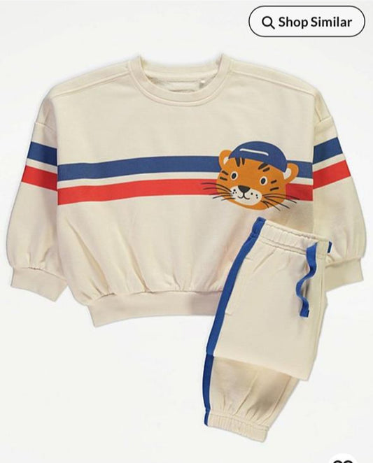 George Tiger Sweatshirt & Trouser Set