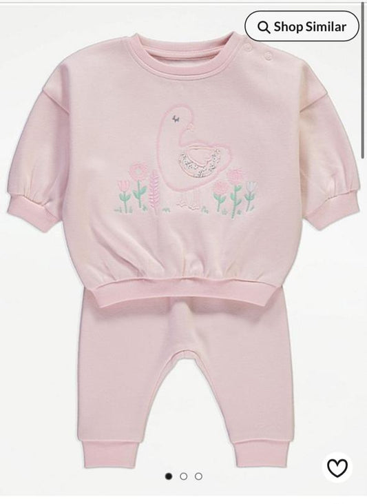 George Embroidered Duck Sweatshirt & Trouser Set