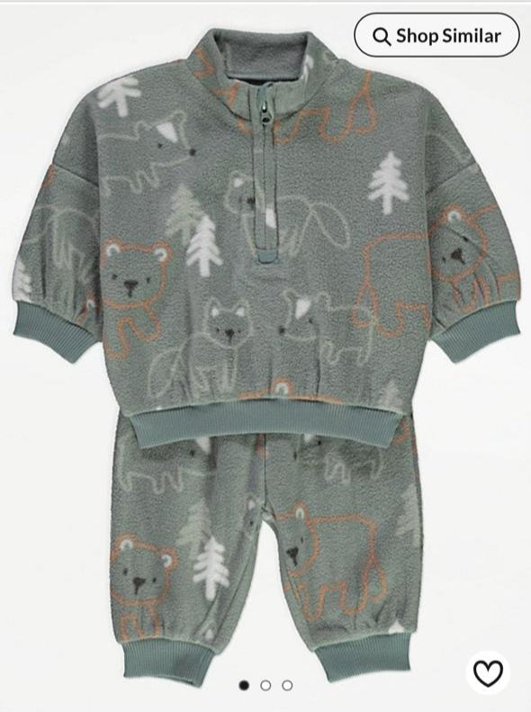 George Fleece Woodland Shirt & Trouser Set
